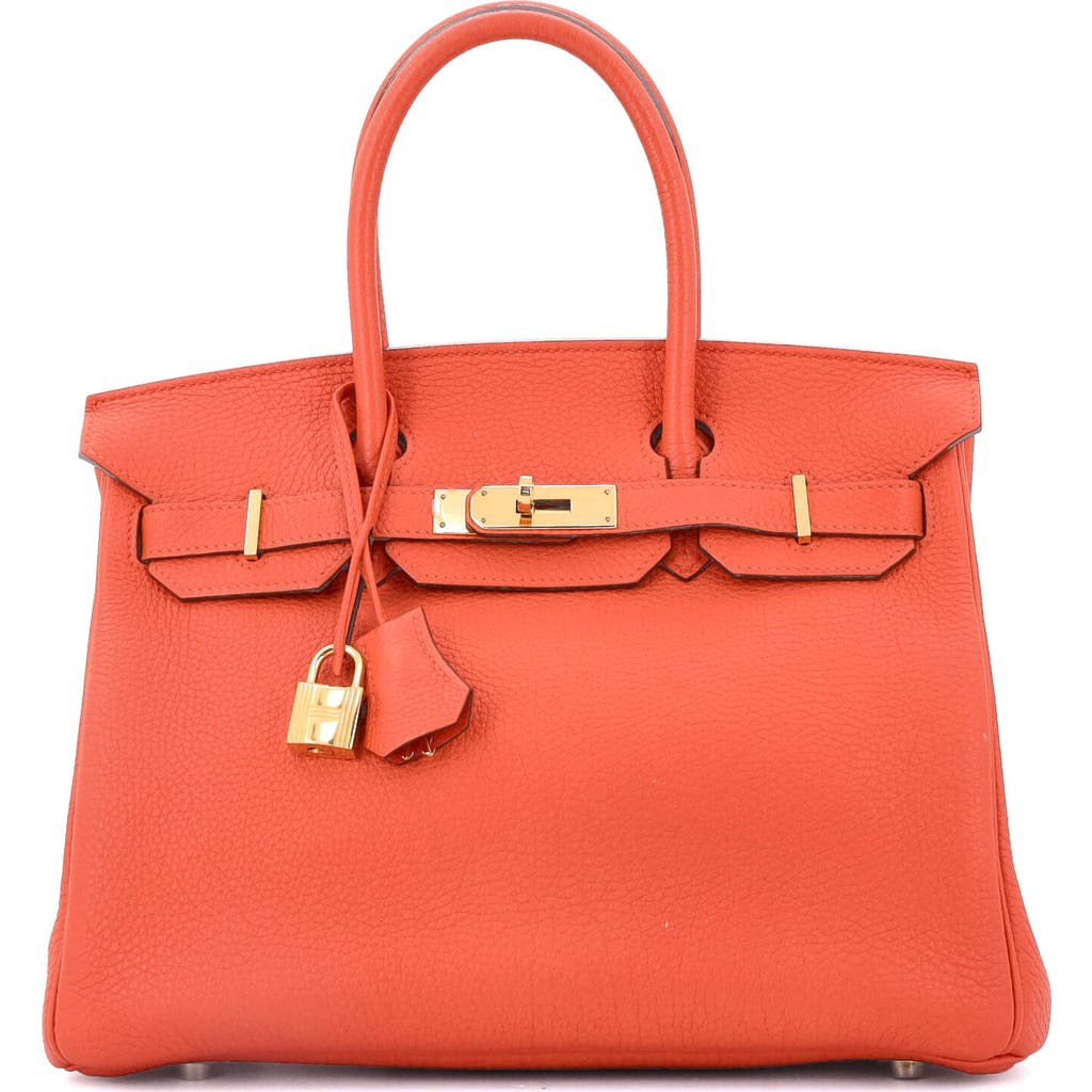 Pre-owned Hermes  Hermes Birkin Handbag Orange Togo With Gold Hardware 30 In Orange