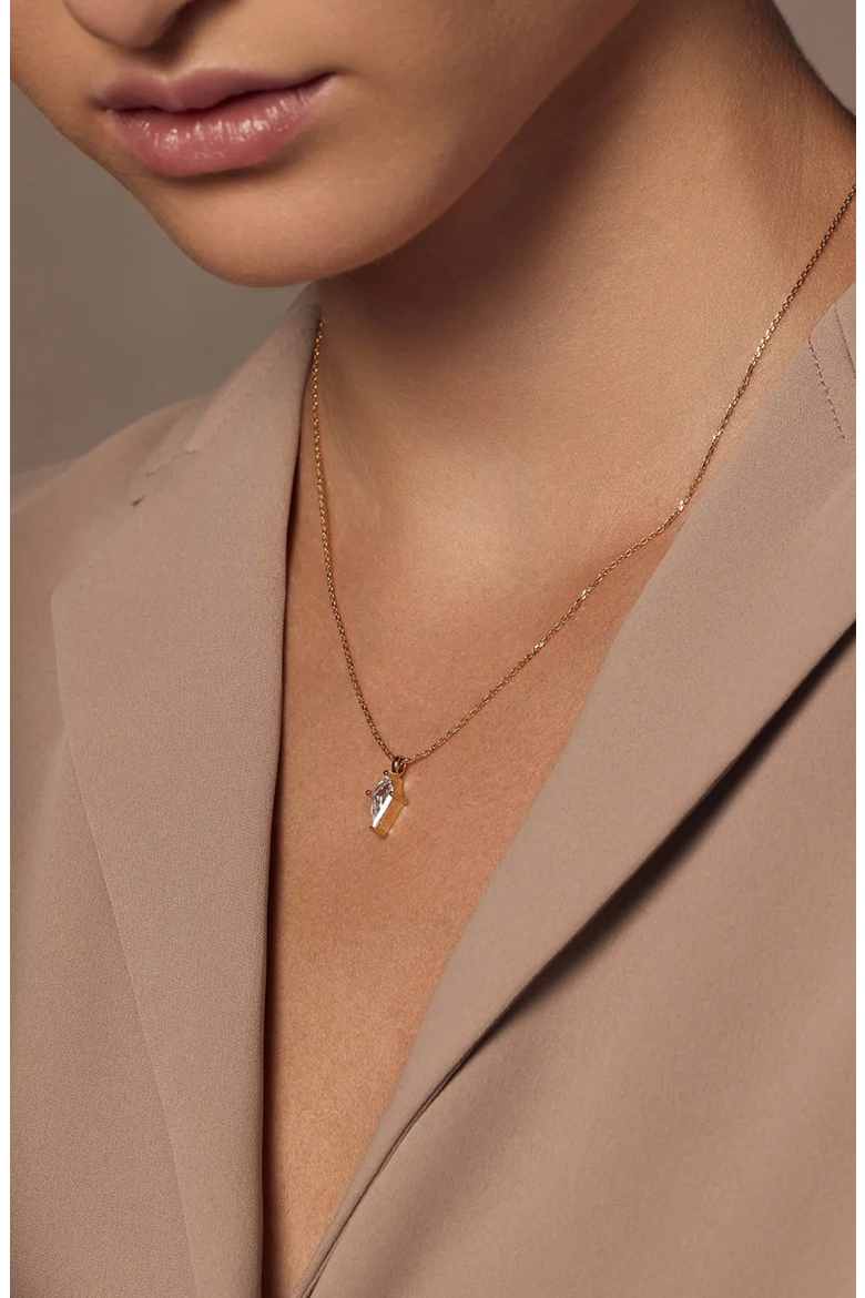 18k Gold Plated Sterling Silver Lainie Solitaire Pendant Necklace Gift Idea, Alternate, color, Gold