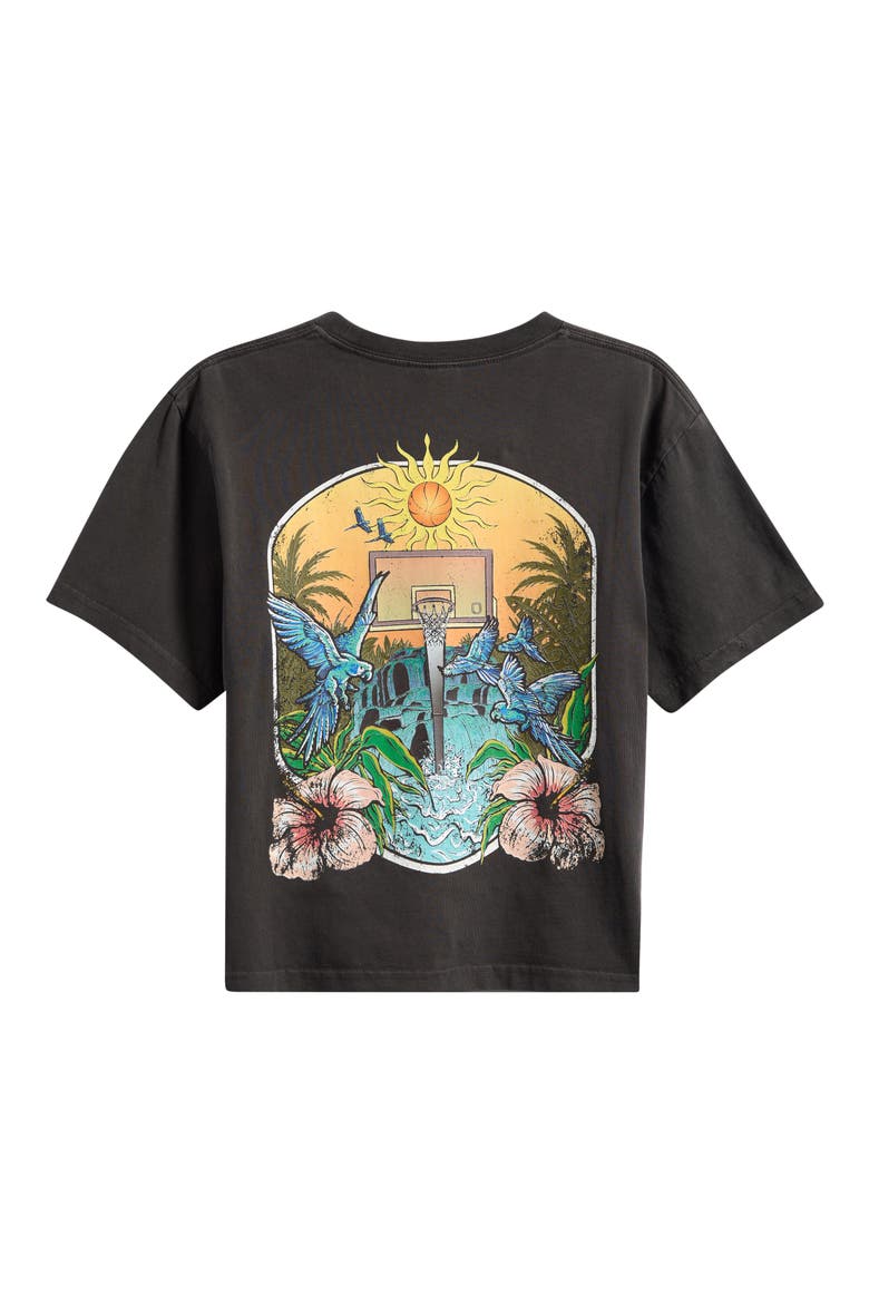 Kids' Summer Graphic T-Shirt, Alternate, color, BLACK