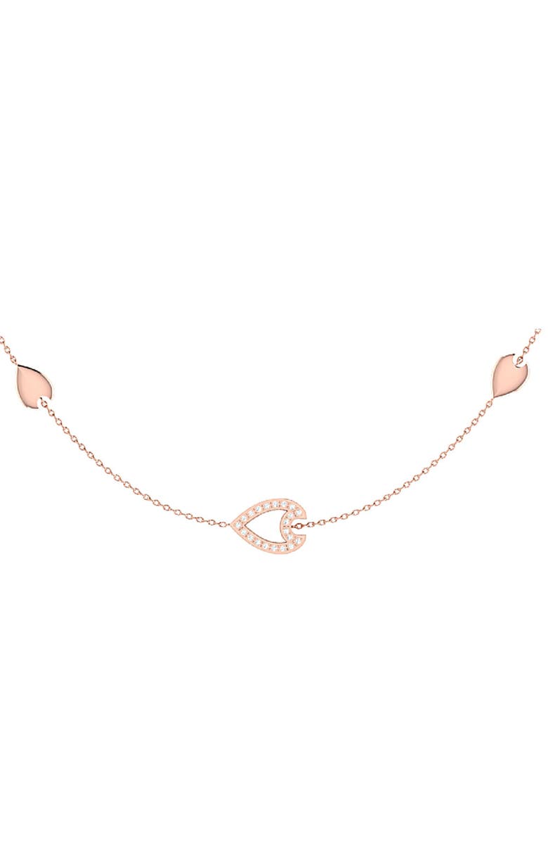 LuvMyJewelry Avani Raindrop Layered Sterling SIlver Diamond Necklace, Alternate, color, 14Kt Rose Gold Vermeil