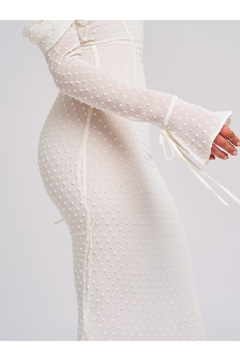 Kaia Long Sleeve Off Shoulder Maxi Dress, Alternate, color, White