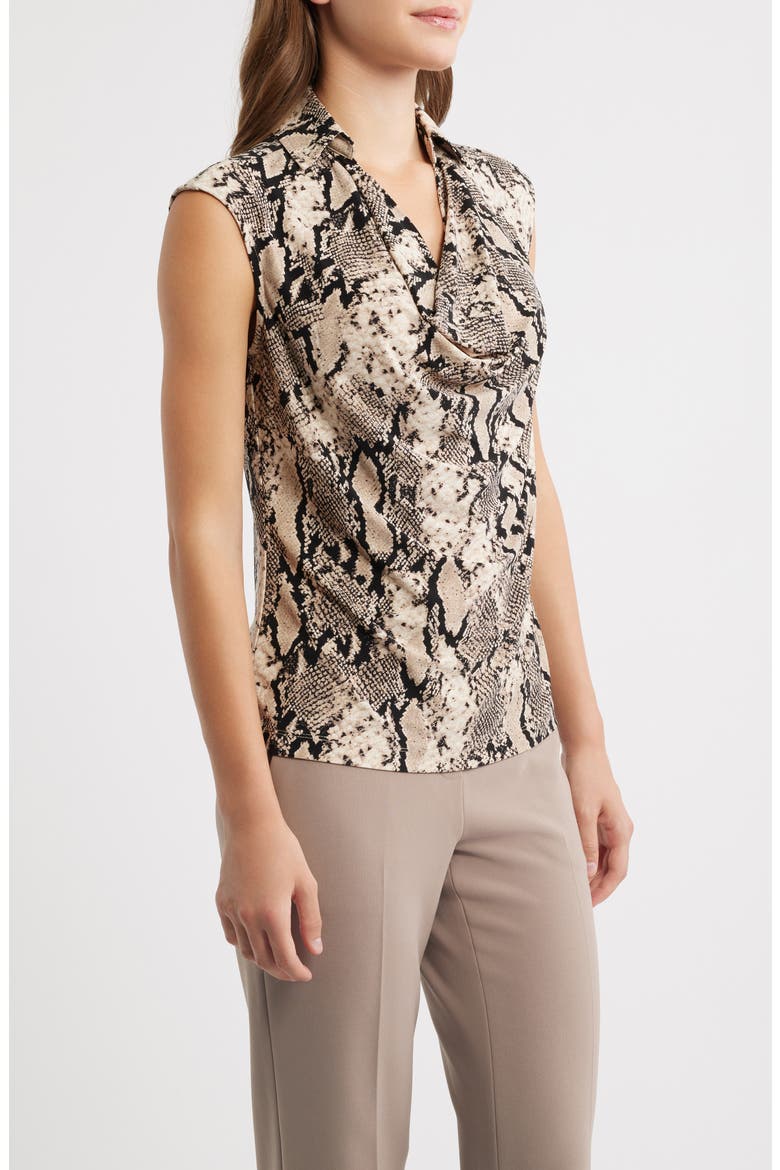 Cap Sleeve Shirt, Alternate, color, BLACK/ LATTE MULTI