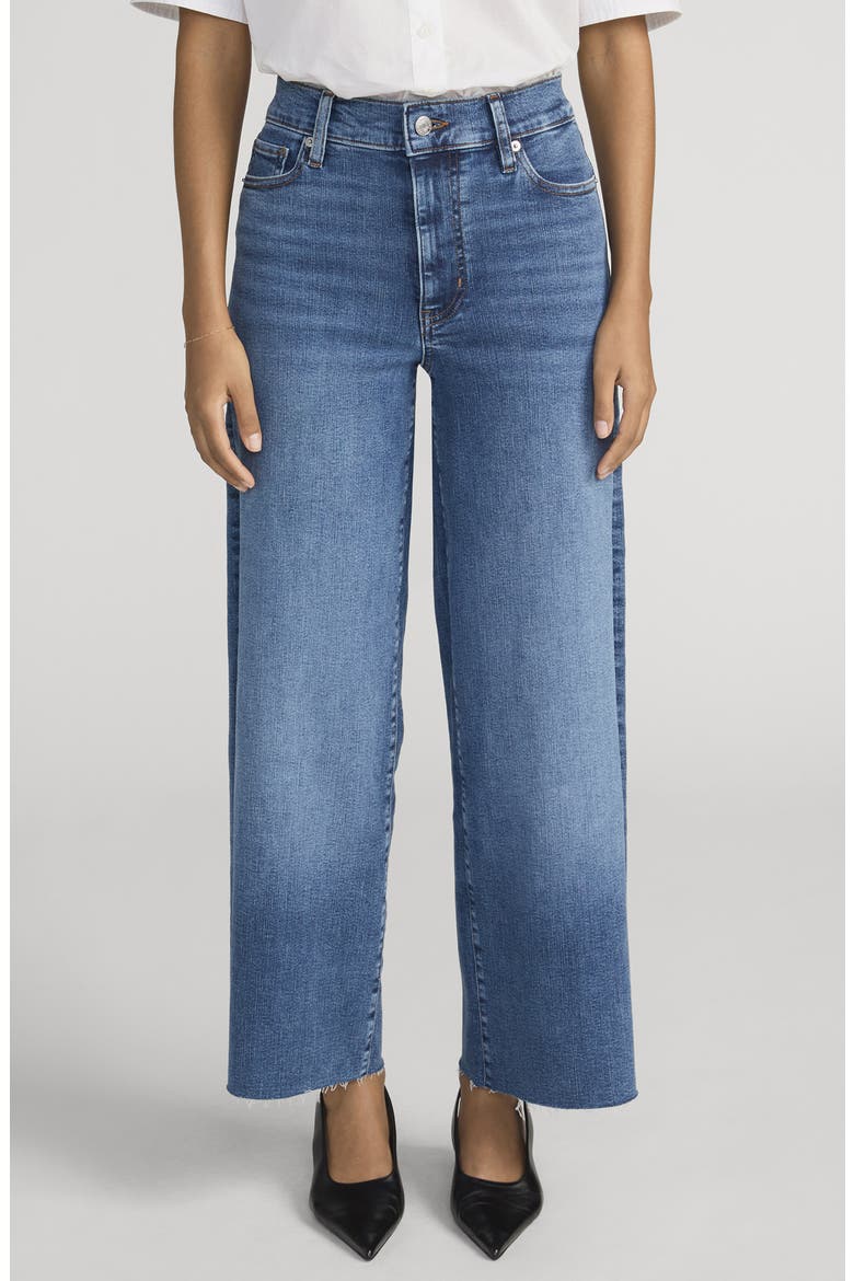 Le Pixie Slim Palazzo Raw Hem Wide Leg Jeans, Main, color, CANALS RAW AFTER