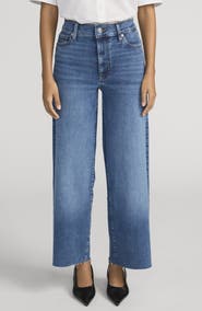 FRAME Le Pixie Slim Palazzo Raw Hem Wide Leg Jeans