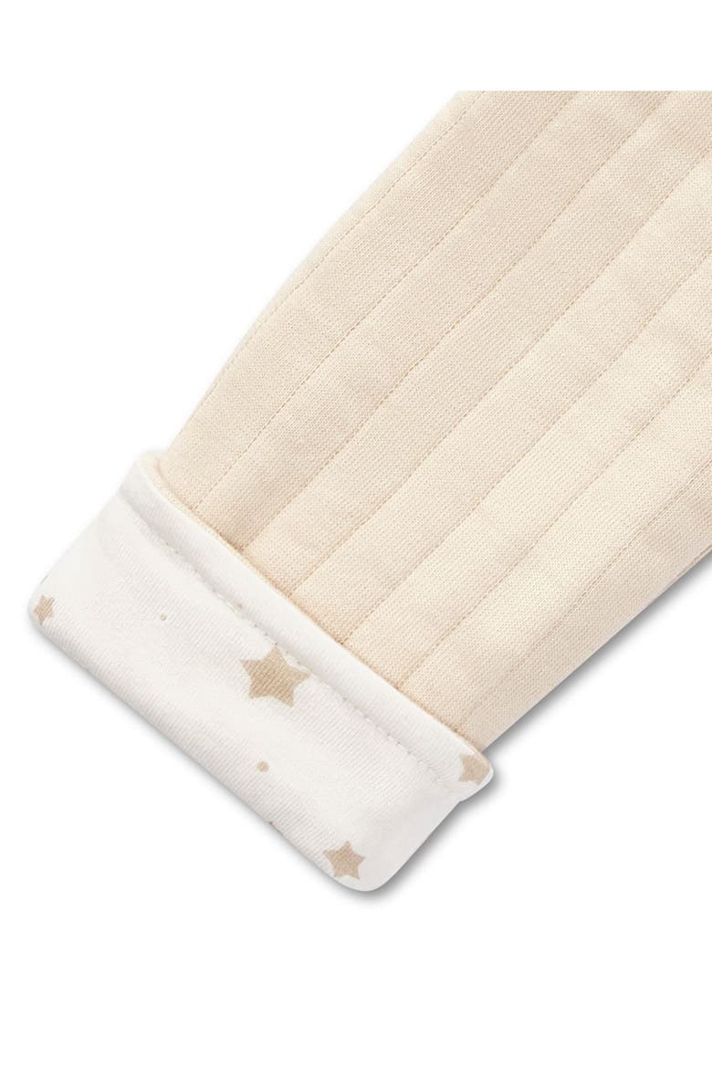 Baby Hooded Reversible Cotton Rich Star-Print Quilted Jacket, Alternate, color, Oatmeal-Winter White