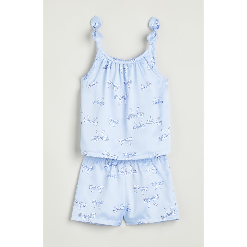 Nordstrom Kids' Bow Trim Satin Short Pajamas
