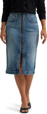 Lee Zip Front Denim Skirt