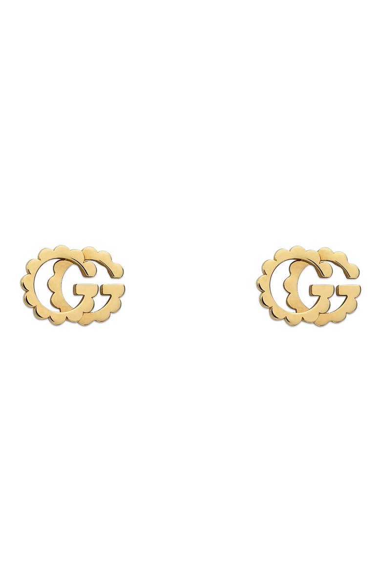 GG Running 18K Gold Studs, Main, color, YELLOW GOLD