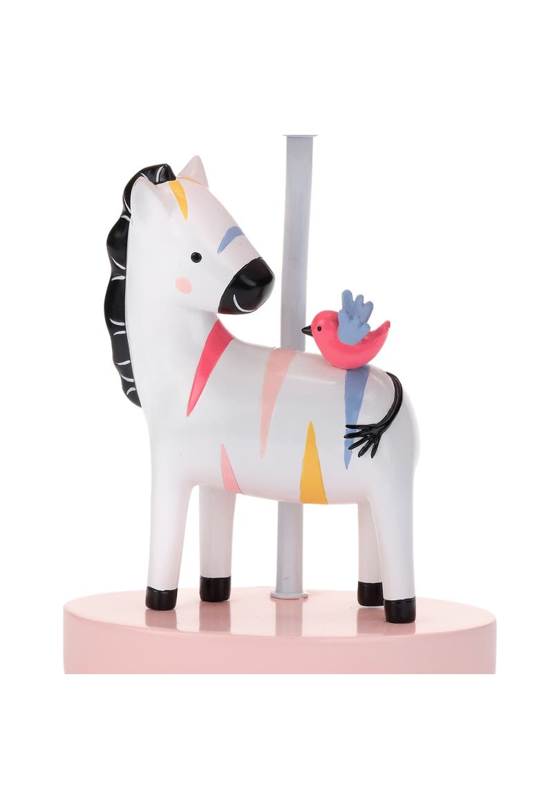 Jazzy Jungle Zebra Nursery Lamp with Shade & Bulb, Alternate, color, Pink