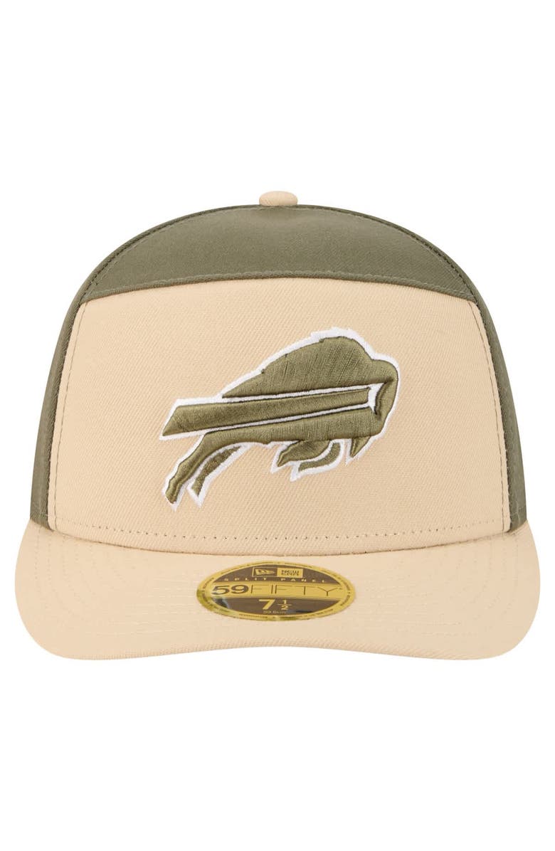New Era Men
s New Era Light Beige/Olive Buffalo Bills Two-Tone Color Pack Split Panel 59FIFTY Fitted Hat, Alternate, color, Light Beige