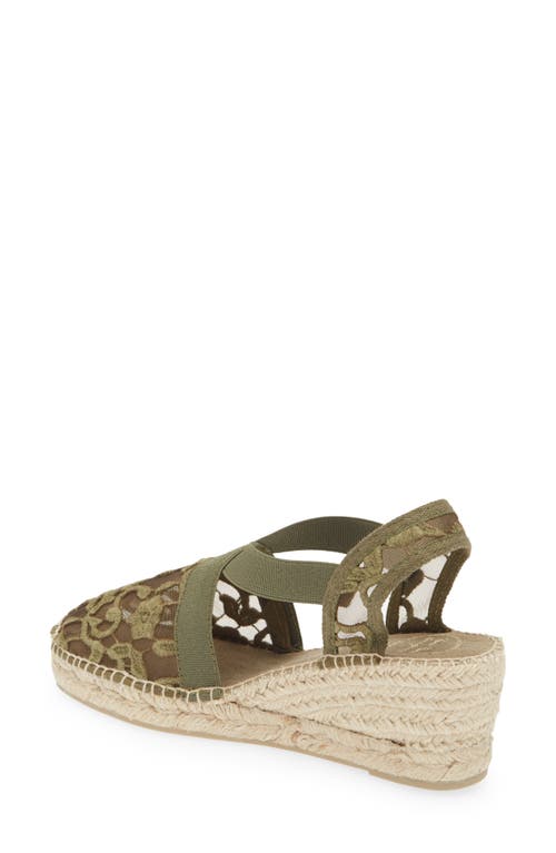 Toni Pons Terra Espadrille Wedge In Khaki Fabric