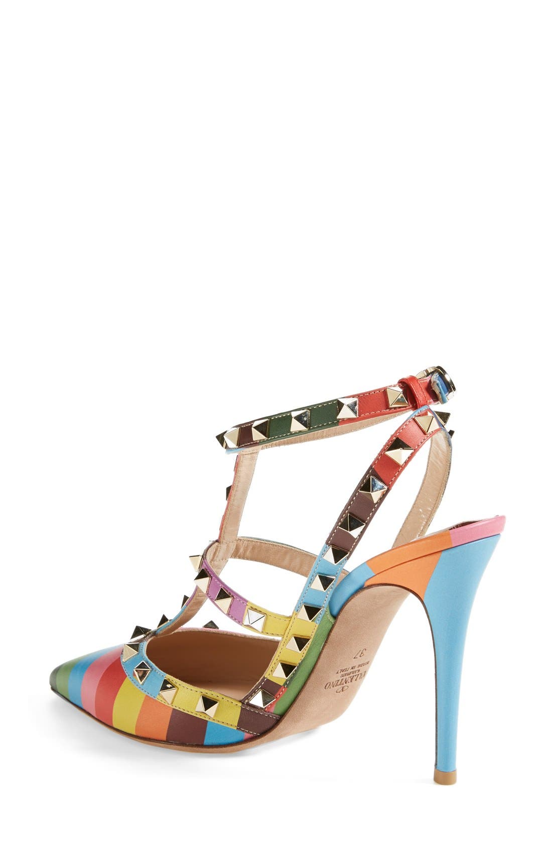 'Rockstud' T-Strap Pump, Alternate, color, MULTI COLOR