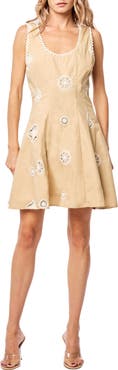 CIEBON Letty Embroidered Fit & Flare Dress