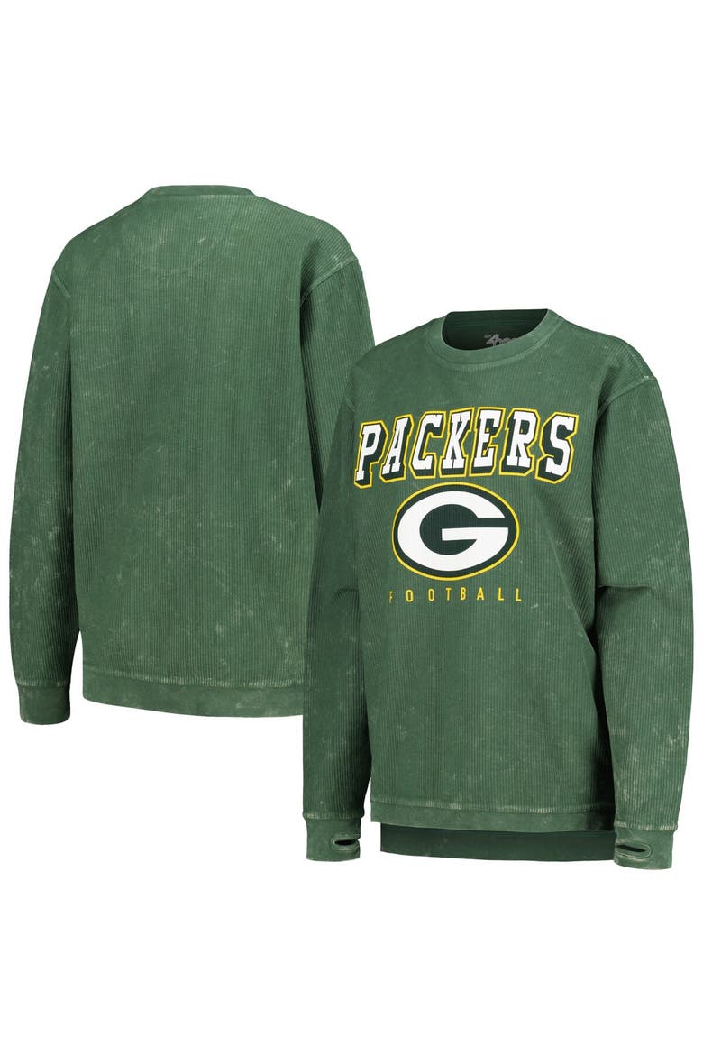 Women's G-III 4Her by Carl Banks Green Green Bay Packers Comfy Cord Pullover Sweatshirt, Main, color, Green