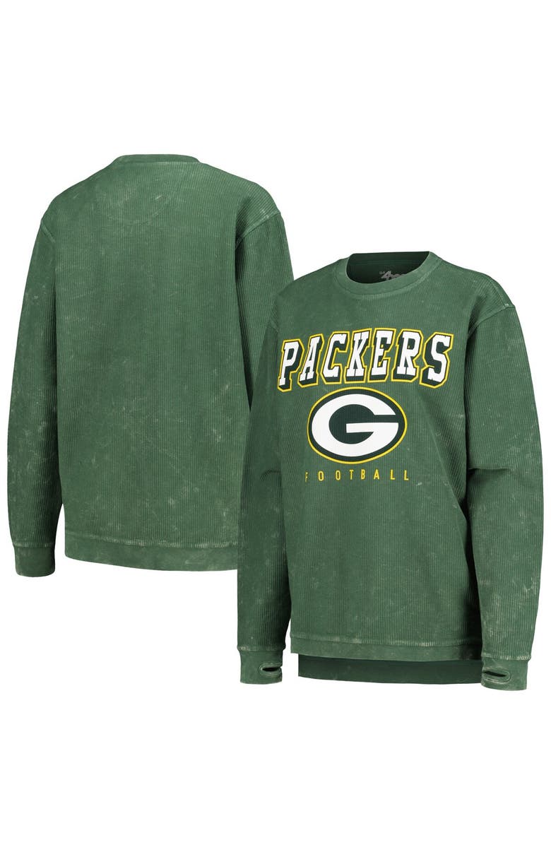 G-III 4HER BY CARL BANKS Women's G-III 4Her by Carl Banks Green Green Bay Packers Comfy Cord Pullover Sweatshirt, Main, color, Green