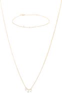 Bearfruit Jewelry Sterling Silver 18k Gold Plated Emmeline Necklace & Bracelet Set Dainty