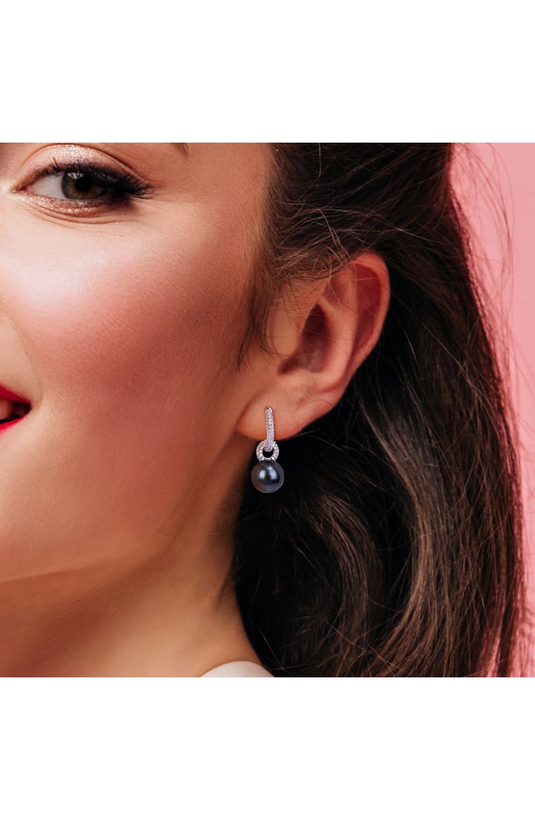 Julianna B. Cultured Pearl & Diamond Hinged Hoop Drop Earrings 14k, Alternate, color, 