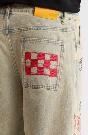 Doodle Distressed Wide Leg Jeans