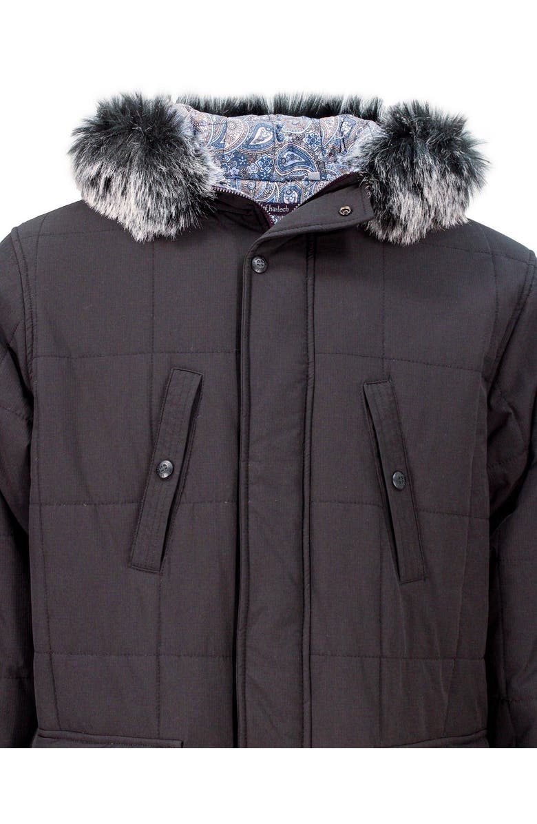 Lords of Harlech Duffy Quilted Ripstop Parka Jacket, Alternate, color, Black