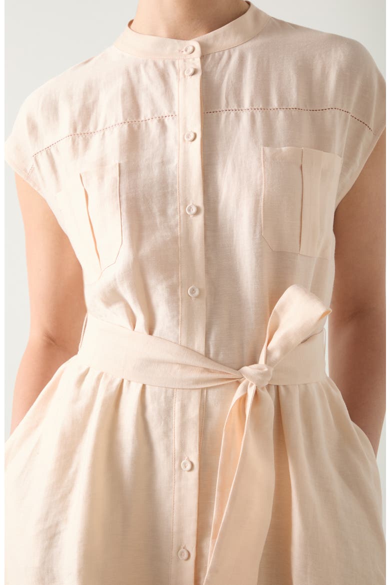 Fran Belted Shirtdress, Alternate, color, PALE STONE