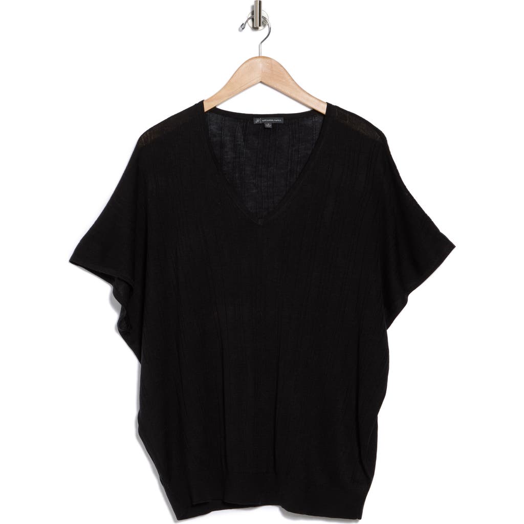 ADRIANNA PAPELL ADRIANNA PAPELL SHORT SLEEVE RIBBED SWEATER
