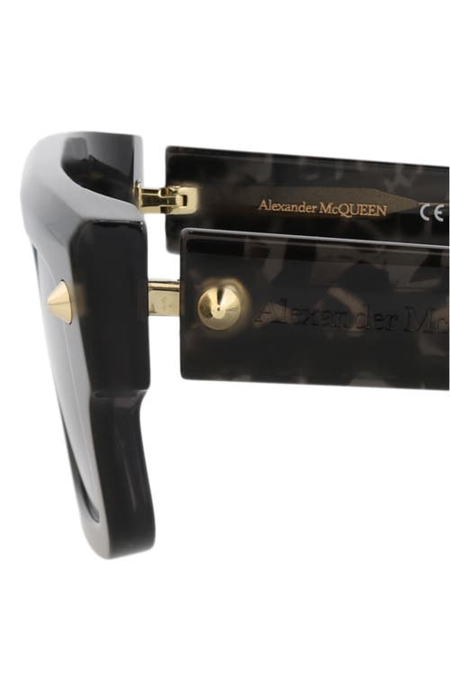 Alexander Mcqueen Mcqueen 52mm Rectangle Sunglasses In Black
