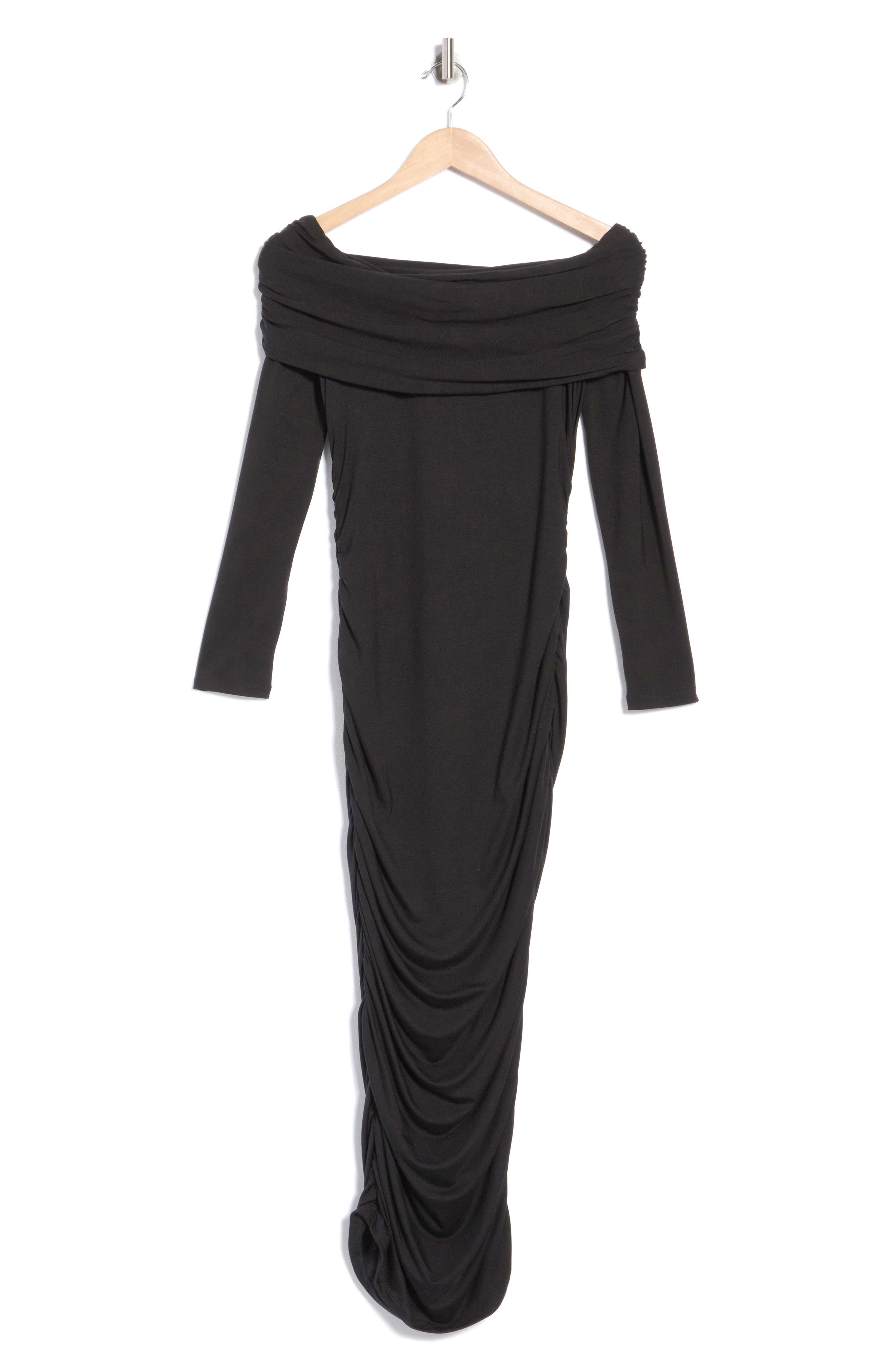 Tinette Ruched Off the Shoulder Midi Dress