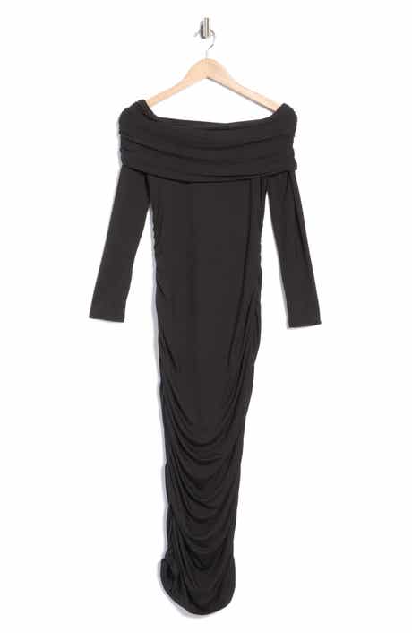Tinette Ruched Off the Shoulder Midi Dress