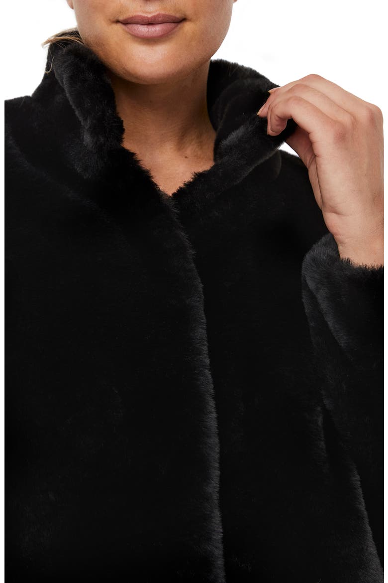 Thea Faux Fur Jacket, Alternate, color, BLACK