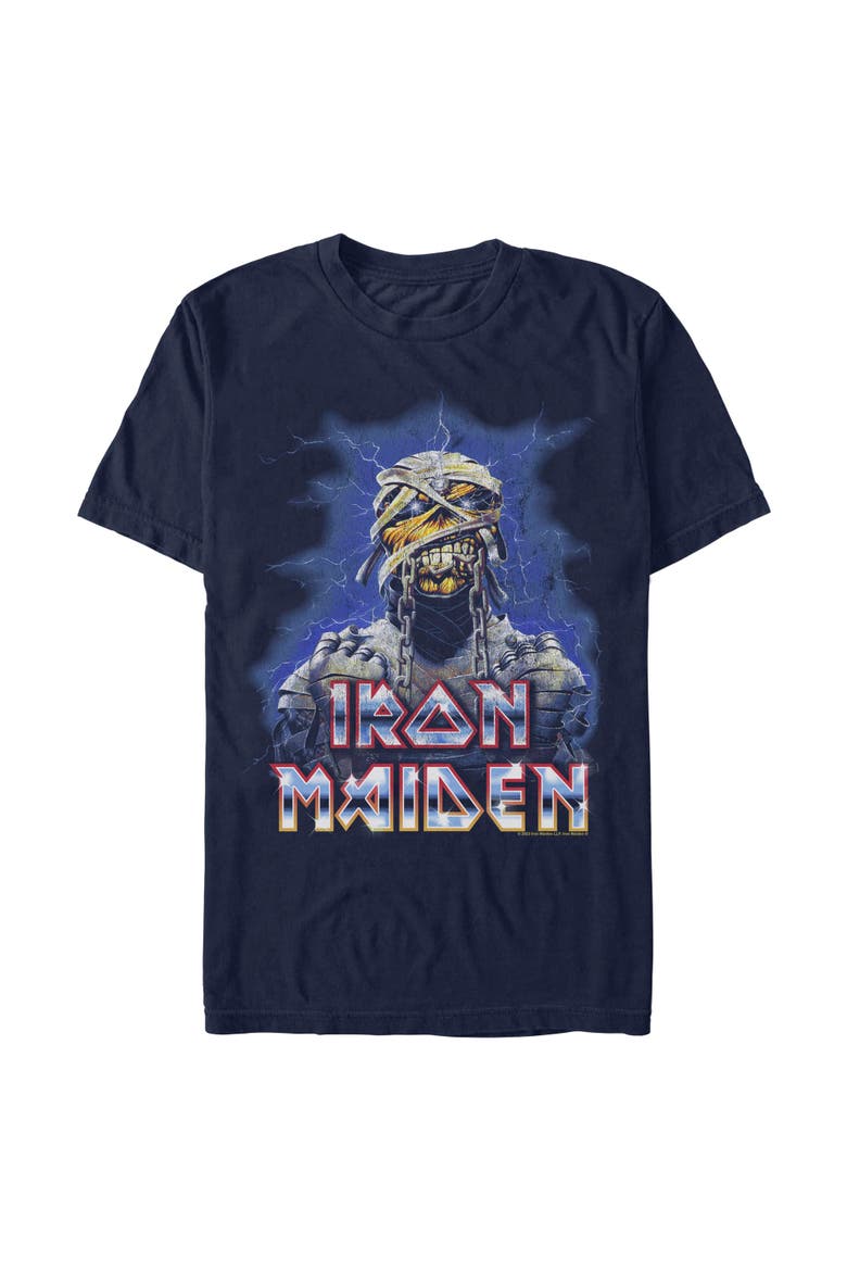 Men's Iron Maiden Unchained Artwork  Graphic T-Shirt, Main, color, Navy Blue