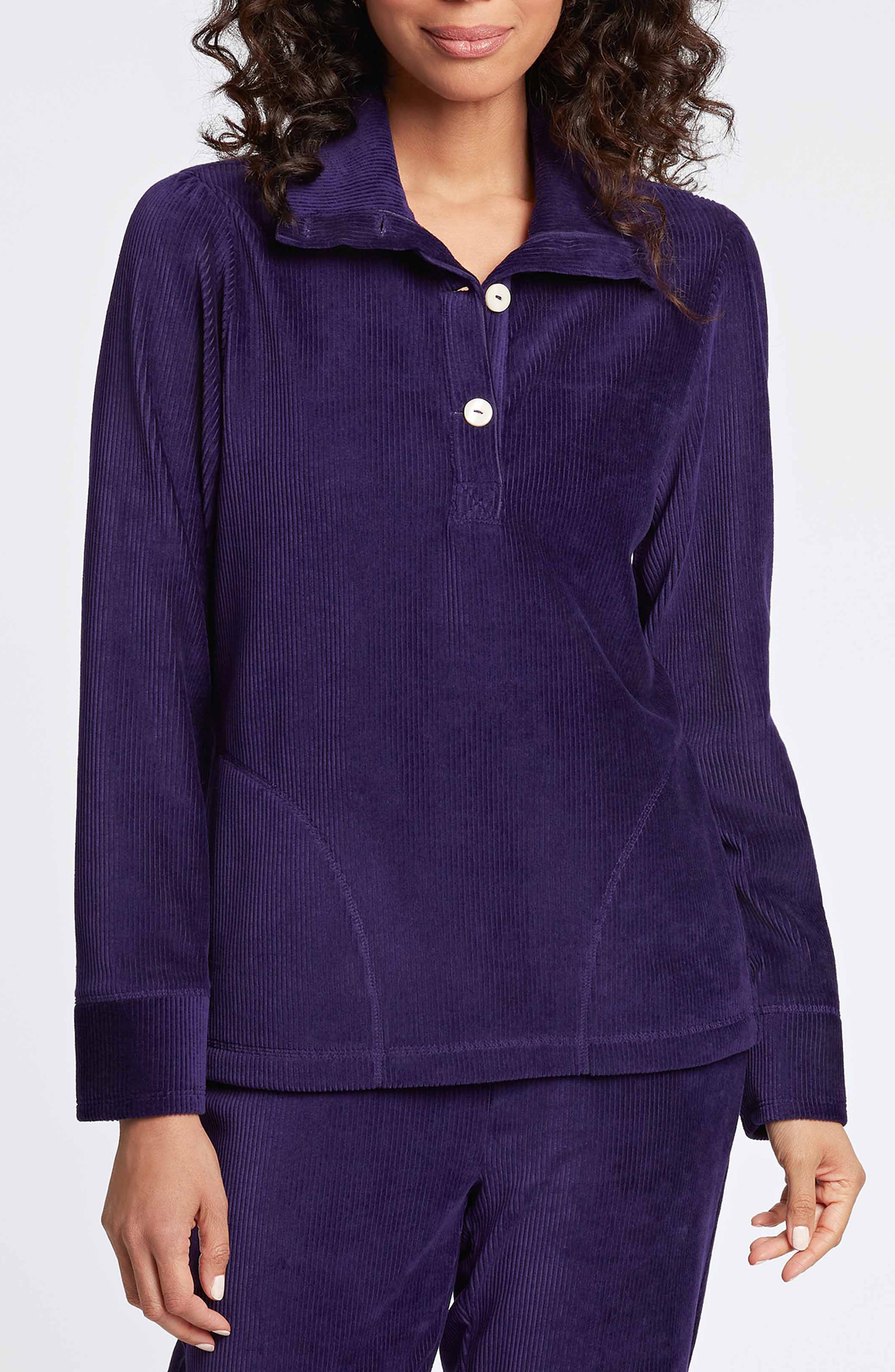 Foxcroft Sammy Corduroy Polo Sweater