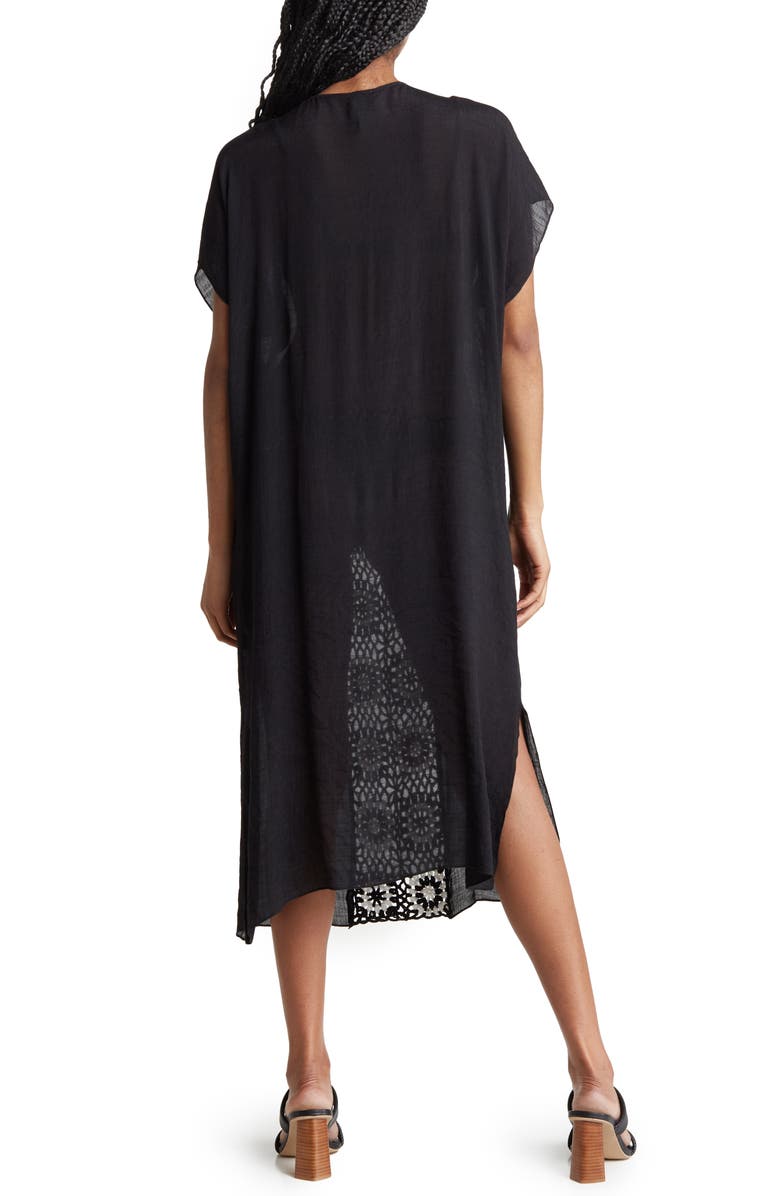 Vince Camuto Crochet Square Caftan, Alternate, color, 
