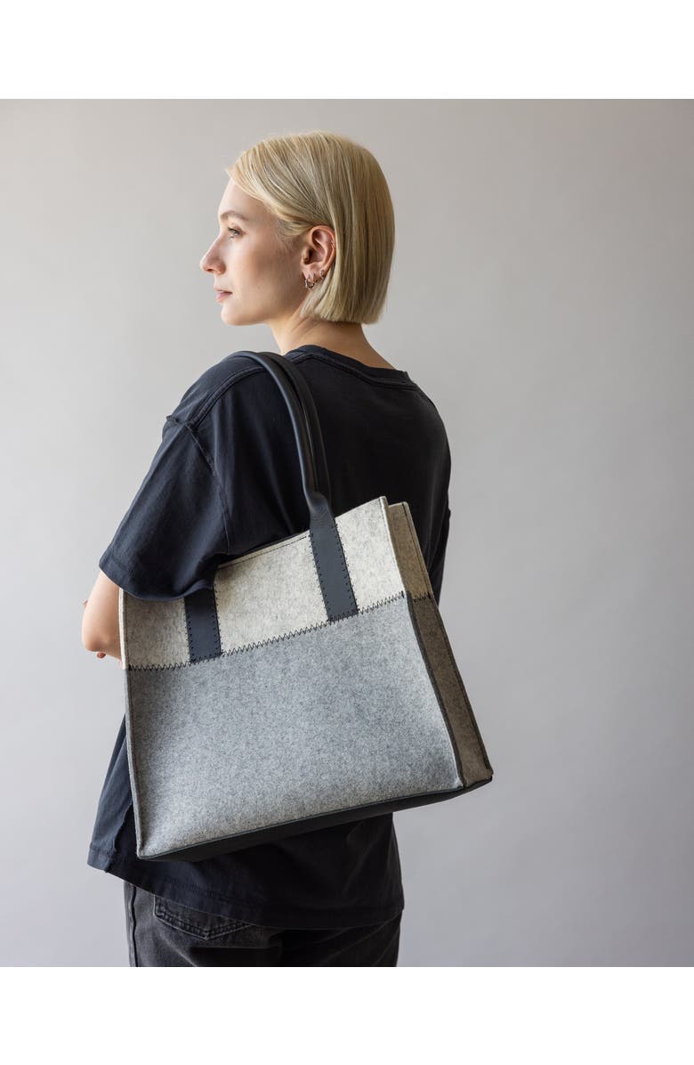 Graf Lantz Jaunt Merino Wool Midi Tote, Alternate, color, Granite / Black