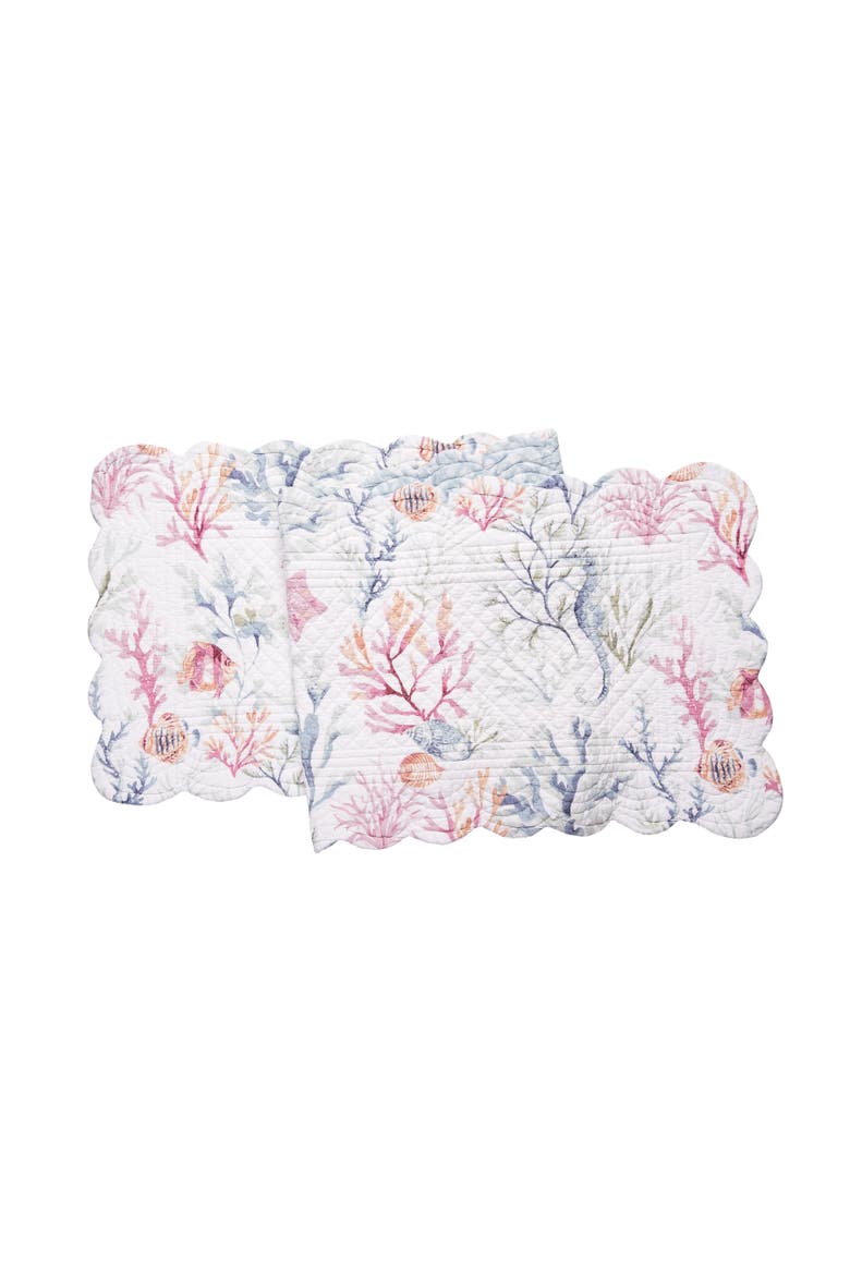 Nori Coral Dining Table Runner, Main, color, Blue