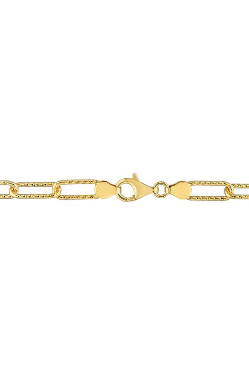 Delmar Textured Paper Clip Chain Necklace In Gold