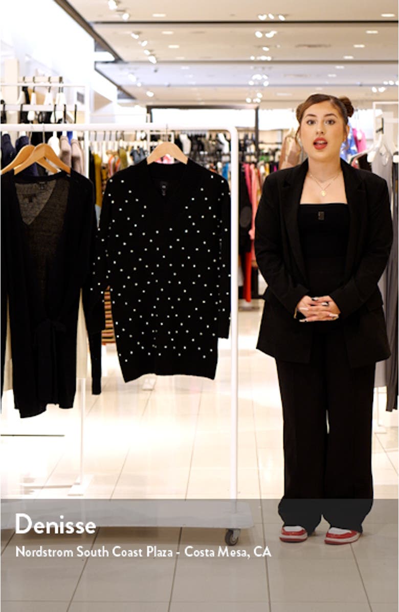 Leonie Crystal Embellished Long Sleeve Sweater Dress, sales video thumbnail