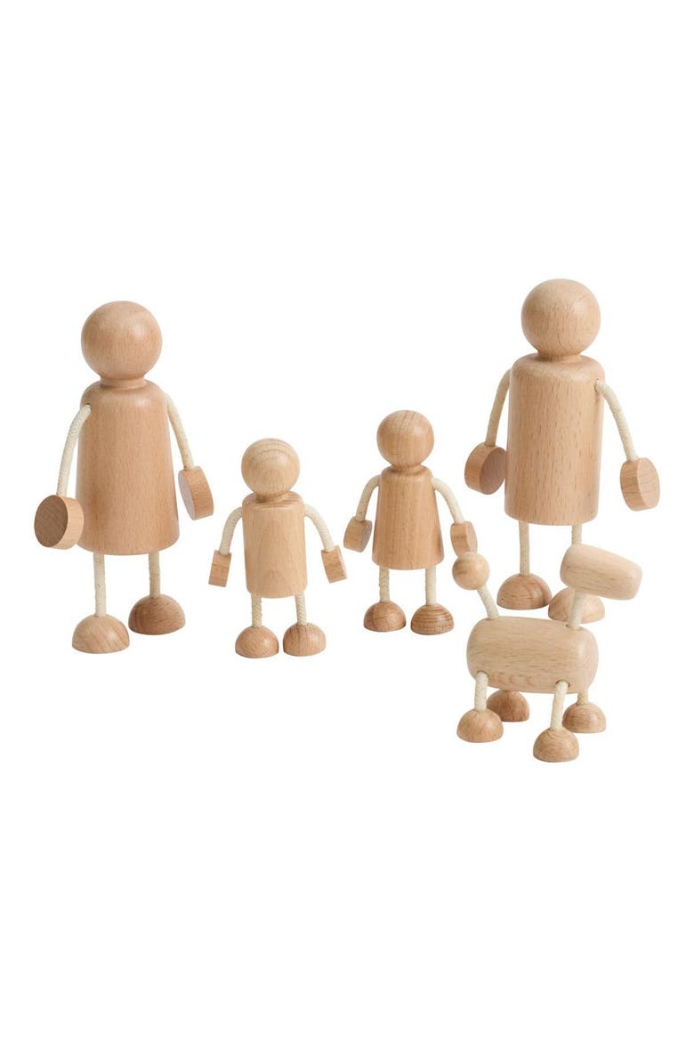 Wooden Family Playset, Main, color, Beige
