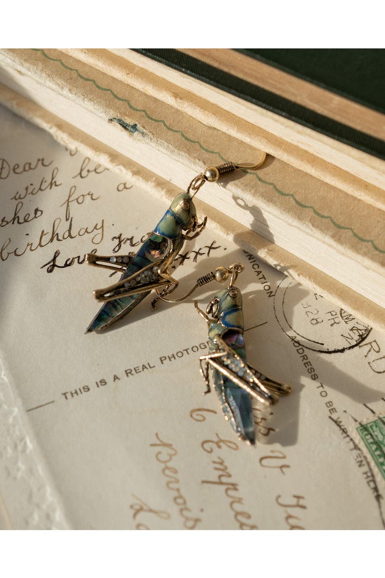 Grass Hopper Earrings, Alternate, color, Grass Hopper
