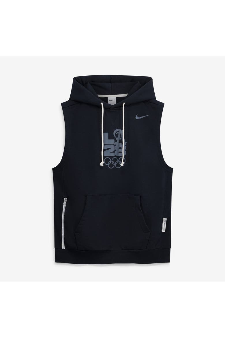 Men's Nike  Black LA28 Summer Olympics Fleece Sleeveless Dri-FIT Hoodie, Main, color, Black