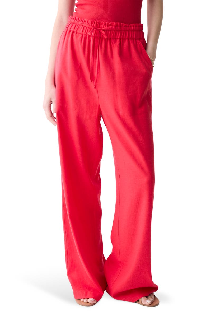 DELUC Roxa Tie Waist Wide Leg Pants, Main, color, 