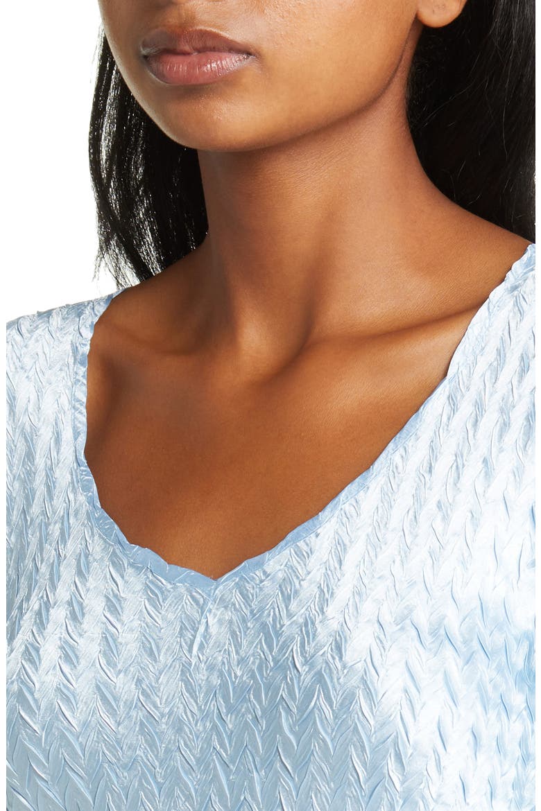 Charmeuse Long Sleeve Cocktail Dress, Alternate, color, RIVER BLUE OMBRE