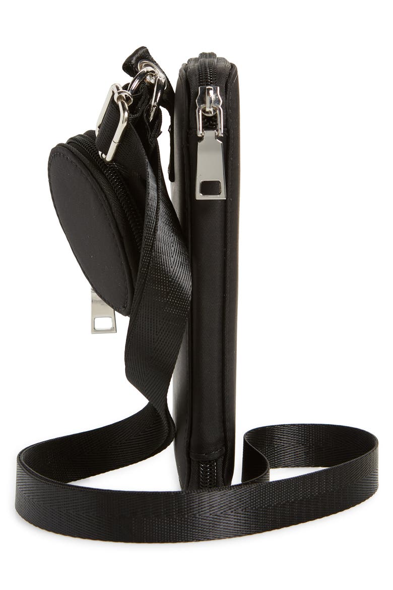 Phone Lanyard Bag with Zip Pouch, Alternate, color, BLACK