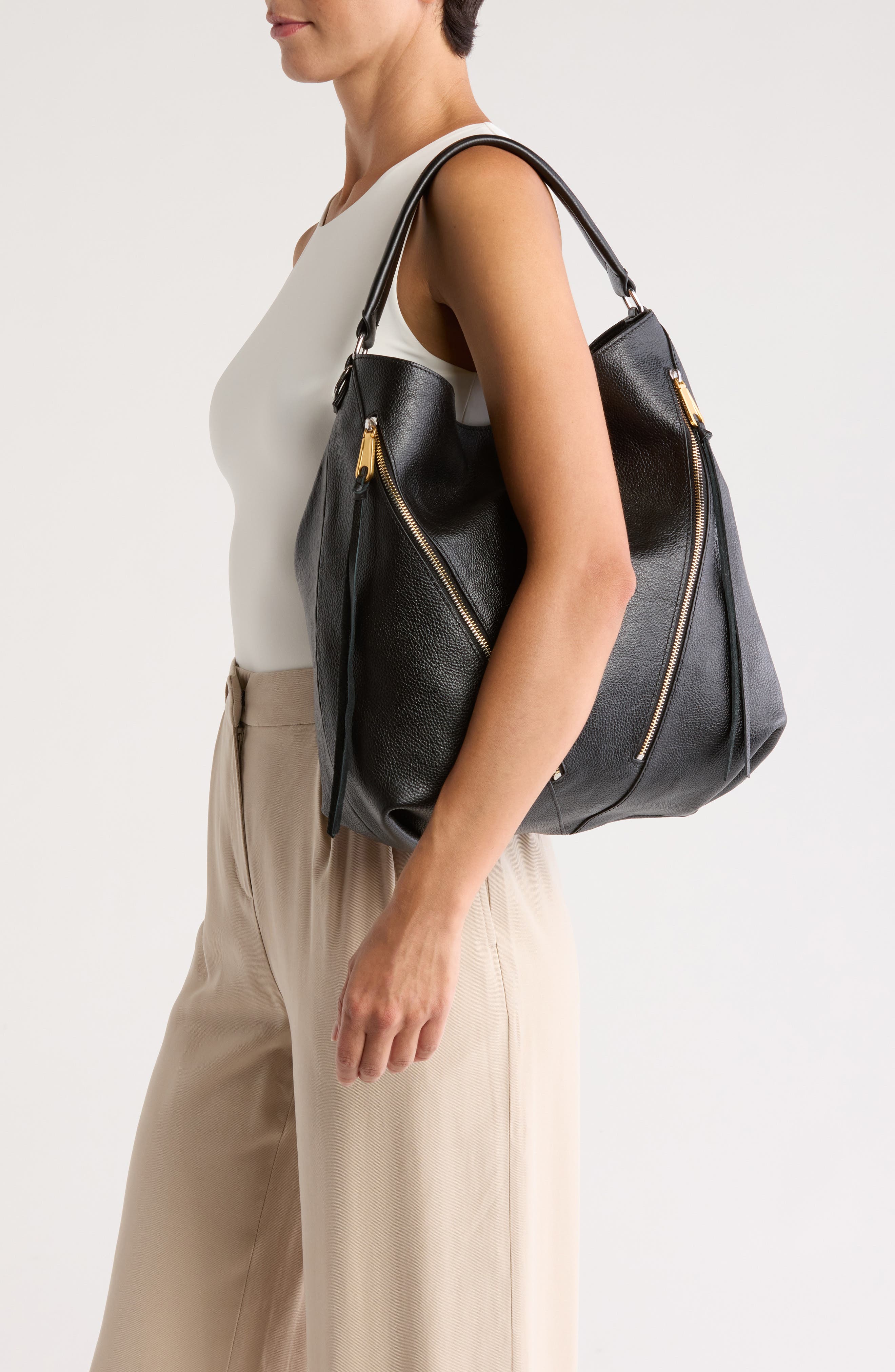 Rebecca Minkoff Moto Double Zip Hobo Shoulder Bag, Alternate, color, 