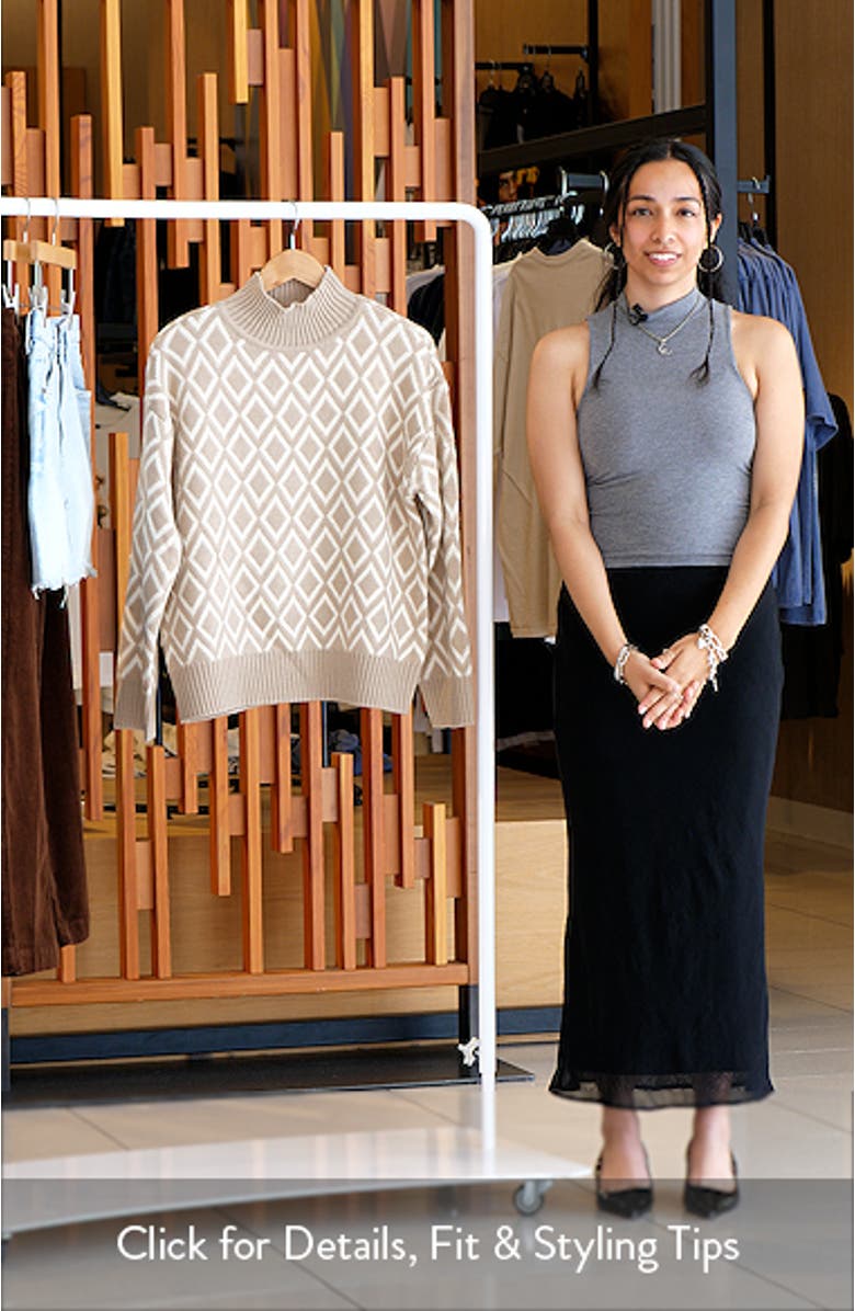 Diamond Jacquard Turtleneck Sweater, sales video thumbnail