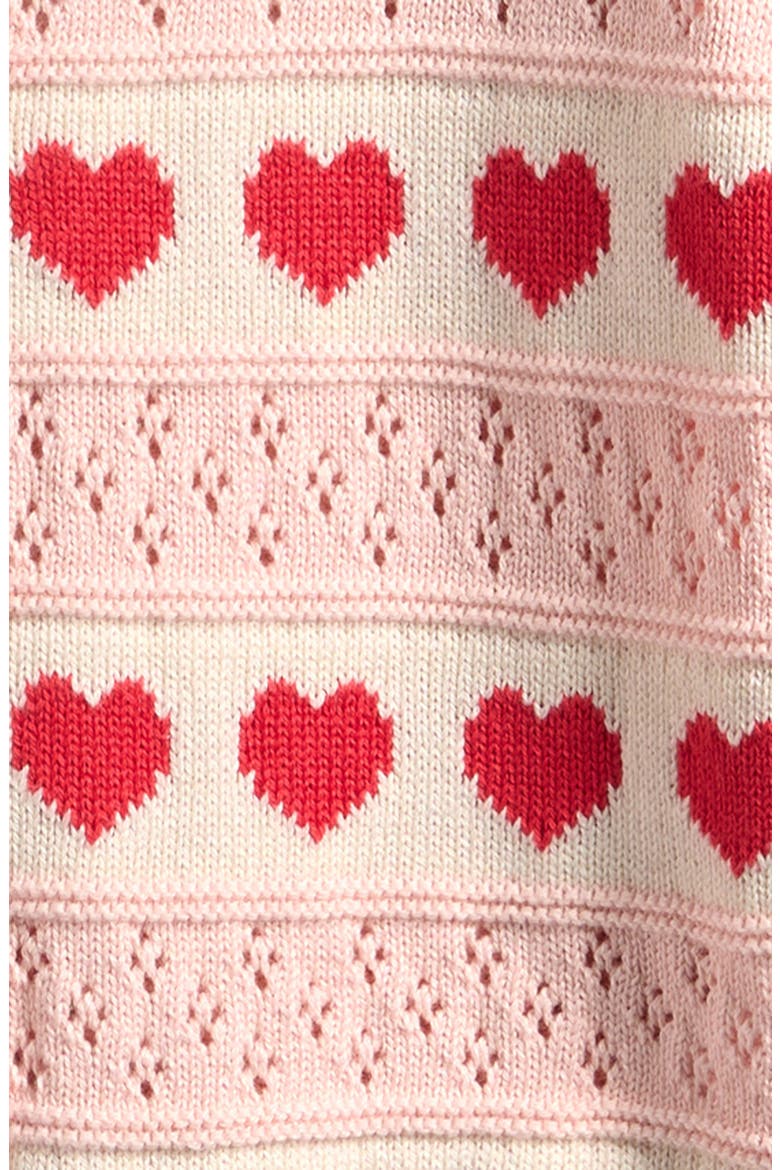 Kids' Jacquard Cotton Cardigan, Alternate, color, PEACH SKIN