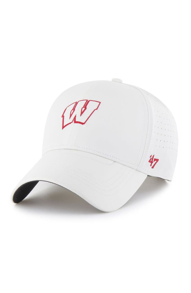 '47 Men's '47 White Wisconsin Badgers Forward Vent MVP Adjustable Hat, Main, color, 