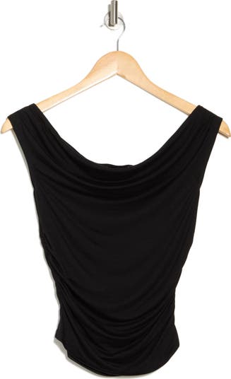 Off the Shoulder Cap Sleeve Ruched Top