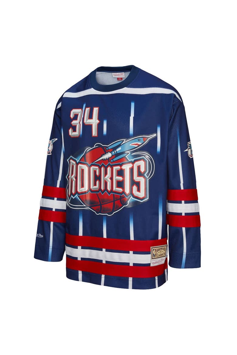 Unisex Mitchell & Ness Hakeem Olajuwon Navy Houston Rockets Maxxed Out Fashion Hockey Jersey, Alternate, color, Navy