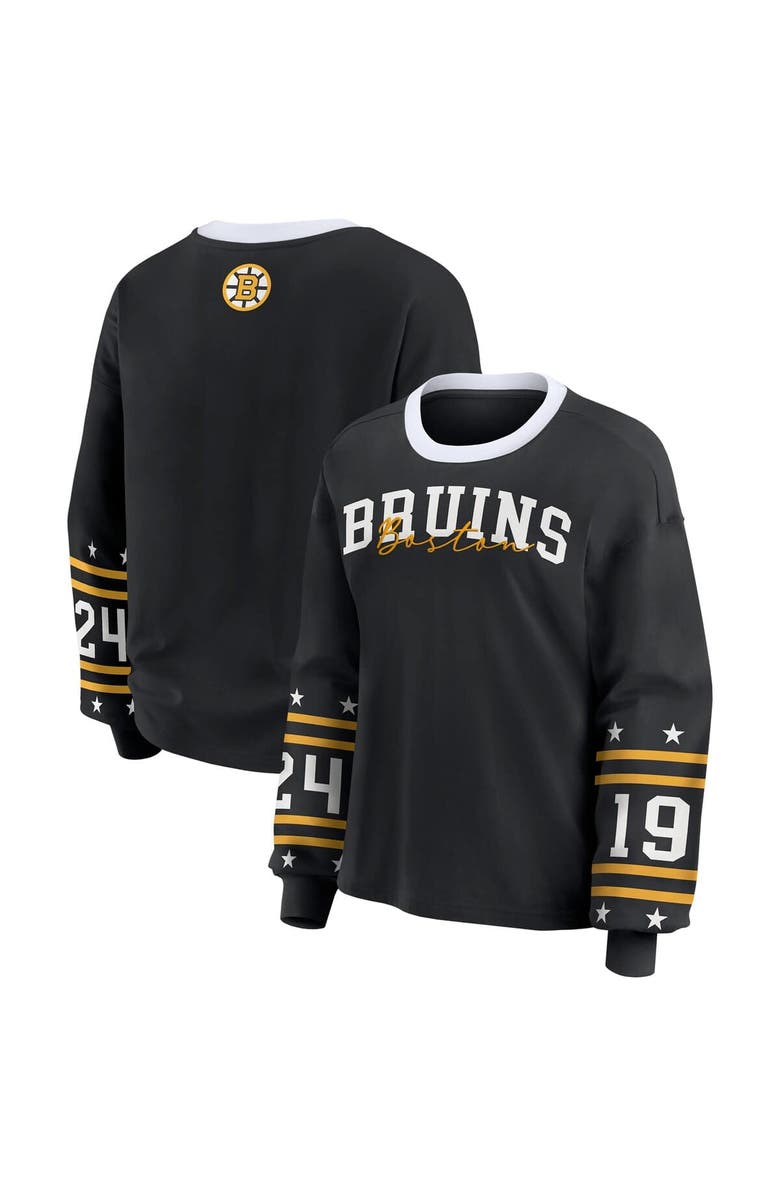 WEAR by Erin Andrews Women's WEAR by Erin Andrews Black Boston Bruins Long-Sleeve Sport T-Shirt, Main, color, Black
