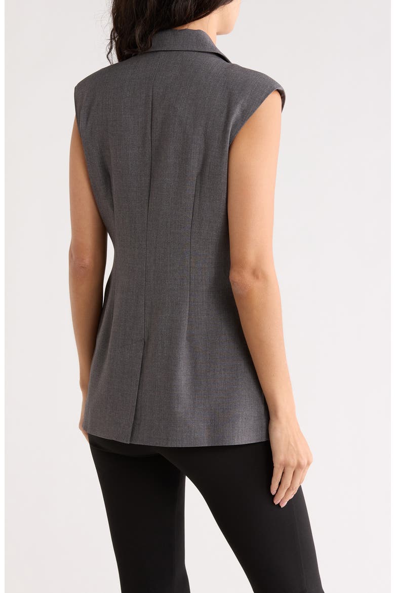 Sleeveless Blazer Vest, Alternate, color, GREY CHARCOAL HEATHER